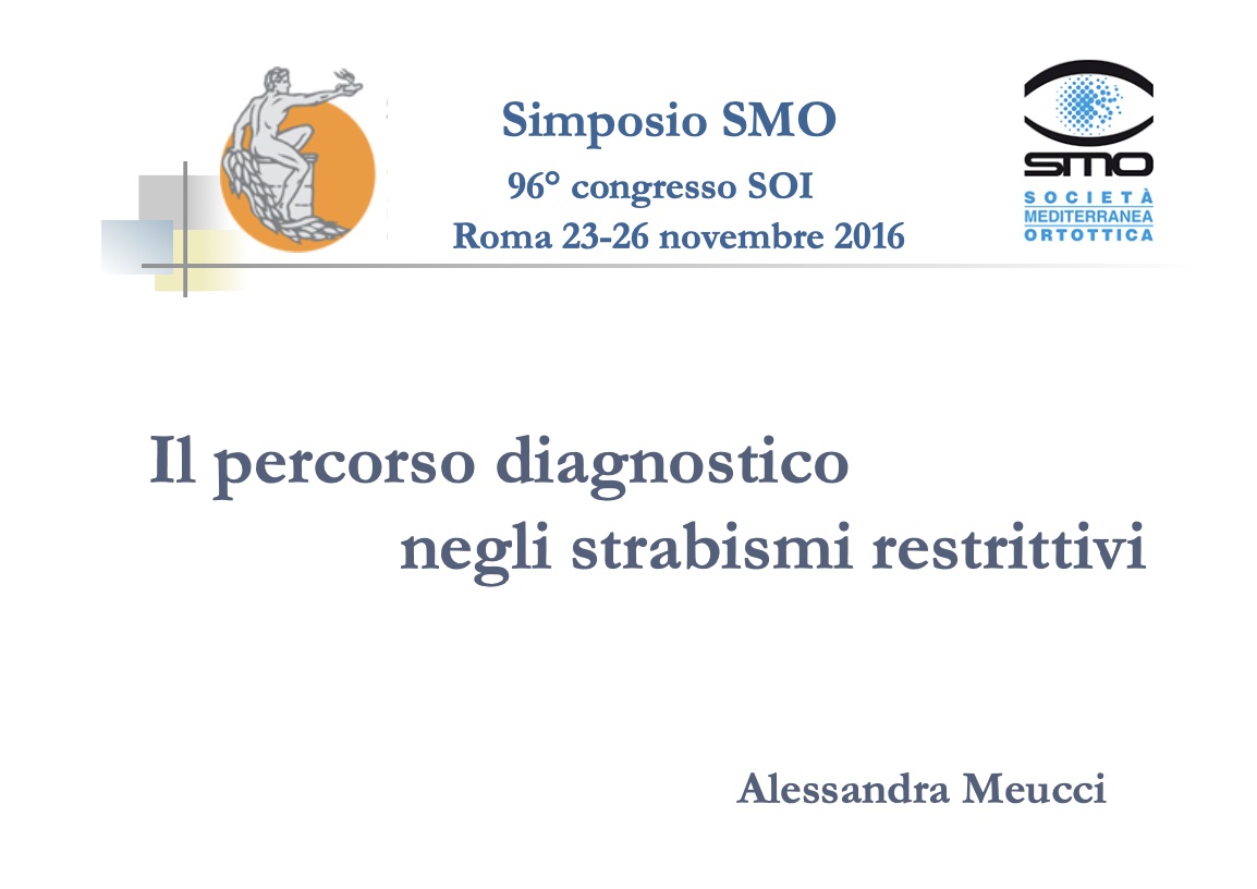 Il percorso diagnostico negli strabismi restrittivi
